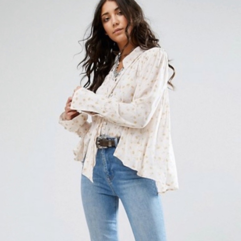 Free People Modern Muse Boho Flowy Blouse